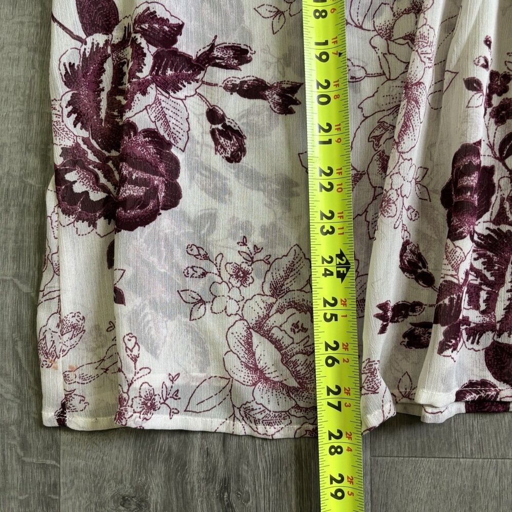 Torrid Floral Sheer Chiffon Top Shirt Blouse Women's Size 2, 2X White Purple - Picture 9 of 11